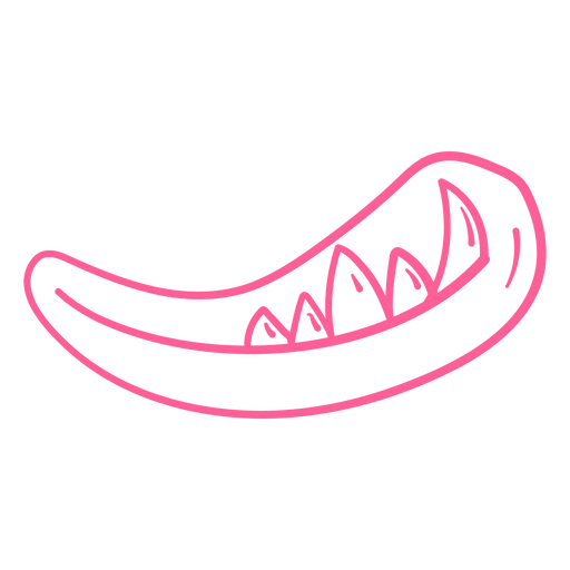 Pink squid with teeth PNG Design