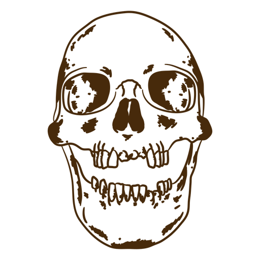 Kompliziertes Totenkopf-Umrissdesign PNG-Design