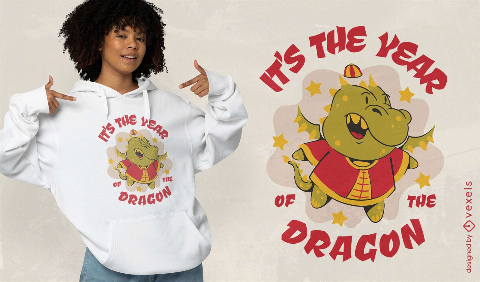 Es el año del diseño de camiseta del dragón.