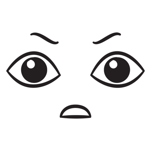 Black face with eyes PNG Design