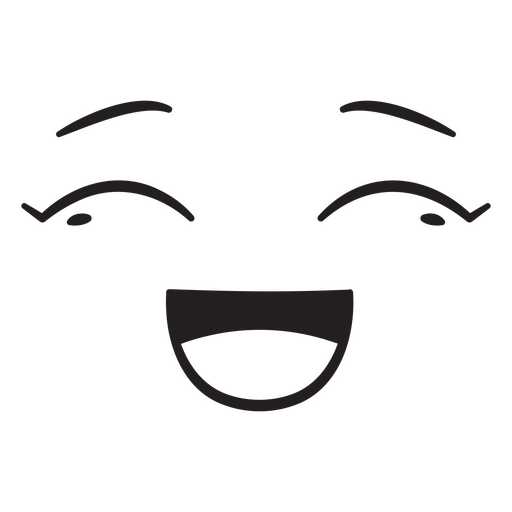 Cara negra con una sonrisa. Diseño PNG