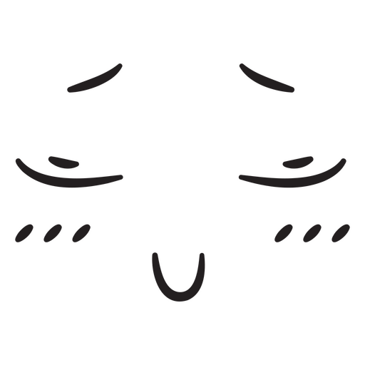 Black face with eyes closed PNG Design