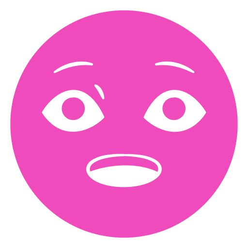 Pink emoticion with a black background PNG Design