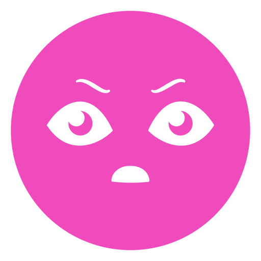 Pink emoticon with black eyes PNG Design