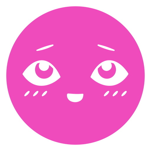 Pink emoticon with eyes PNG Design