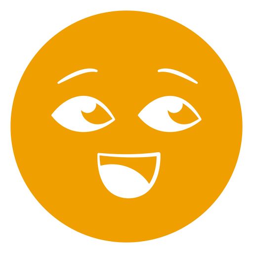Design gráfico de um rosto sorridente amarelo e alegre Desenho PNG
