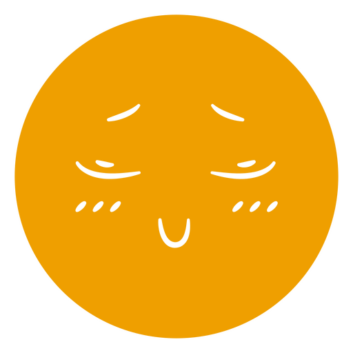 Smiling emoticon with closed eyes PNG Design