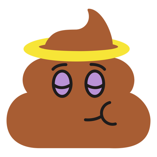 Brown poop with an angel hat on it PNG Design