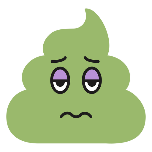 Green poop icon with purple eyes PNG Design