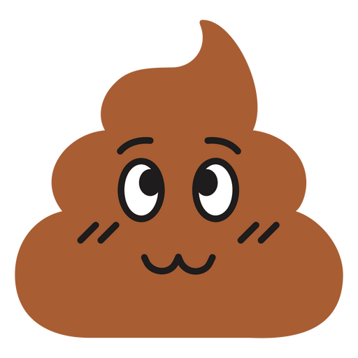 Brown poop kawaii icon PNG Design