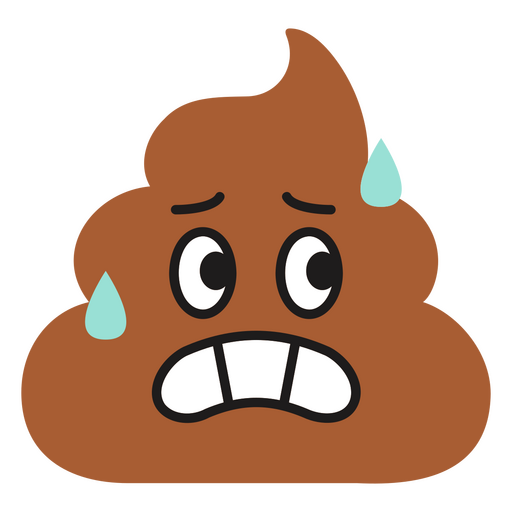 Sad poop icon with tears on it PNG Design