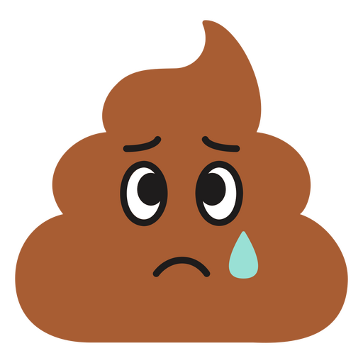 Sad poop icon PNG Design