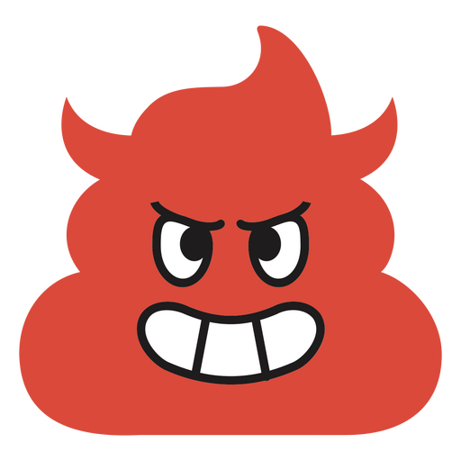Angry red poop icon PNG Design