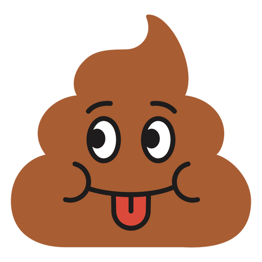 Ícono de caca marrón con lengua fuera Diseño PNG