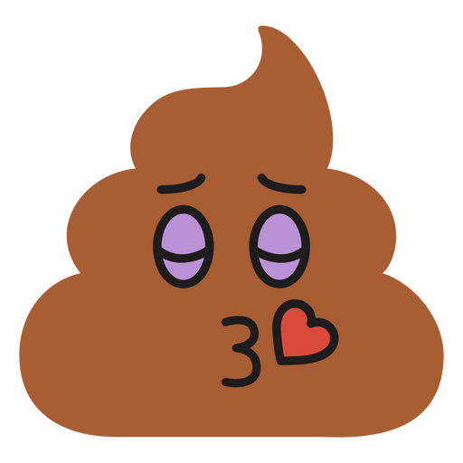 Brown poop with a heart on it PNG Design