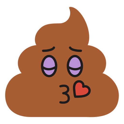 Caca marrón con un corazón Diseño PNG