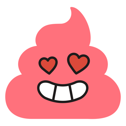 Pink poop with hearts on it PNG Design