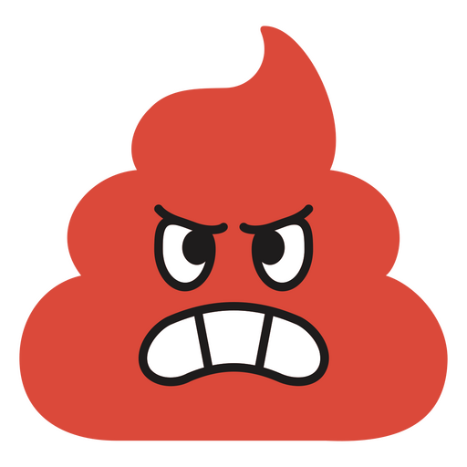 Ícone vermelho de cocô irritado Desenho PNG