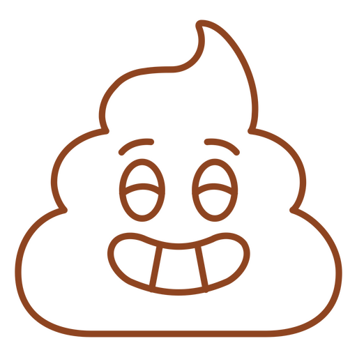 Ícone de cocô sorridente Desenho PNG