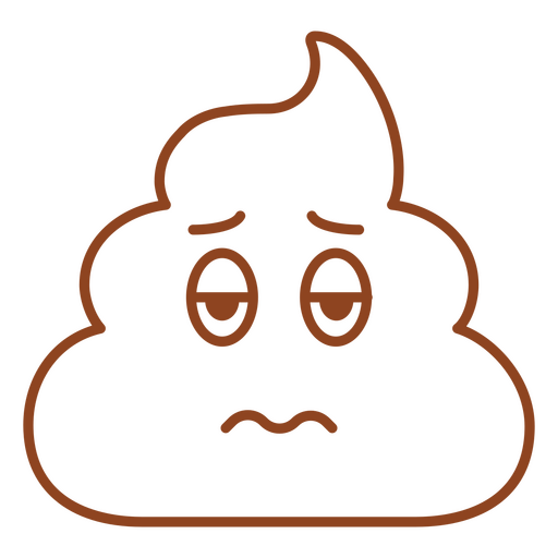 Sad and tired poop icon PNG Design