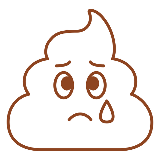 Ícone de cocô triste chorando Desenho PNG