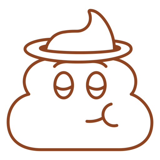 Poop-Symbol mit einem Heiligenschein-Hut darauf PNG-Design