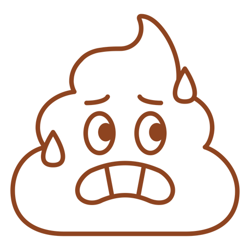 Poop icon sweating PNG Design