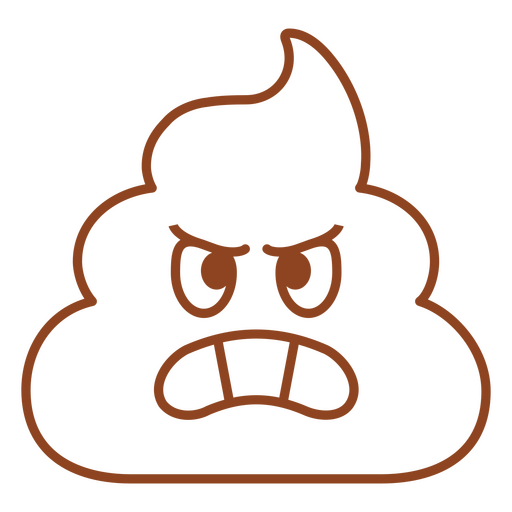 Angry poop icon PNG Design