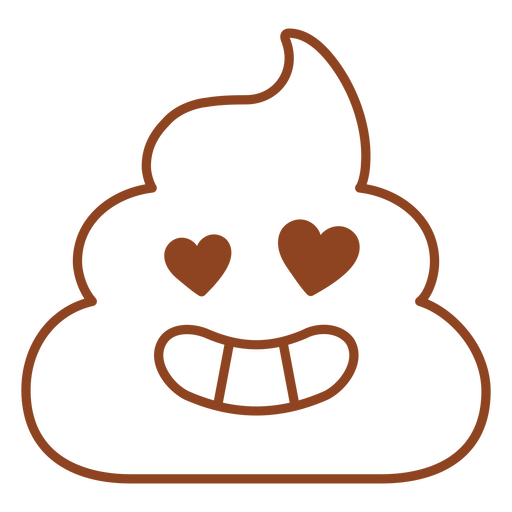 Caca marrón con corazones Diseño PNG