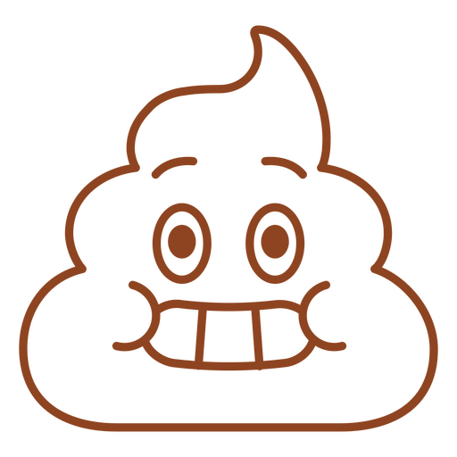 Brown poop icon smile PNG Design