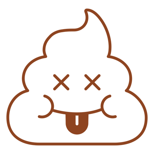 Emoji morto de ícone de cocô marrom Desenho PNG
