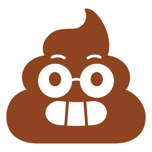 Ícone de cocô marrom com óculos Desenho PNG