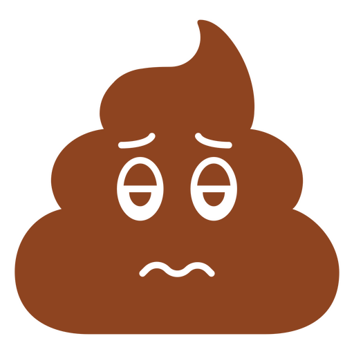 Icono de cara triste de caca marrón Diseño PNG