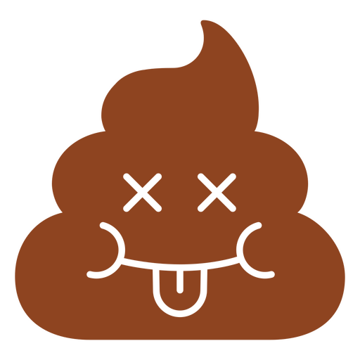 Brown poop dead icon PNG Design