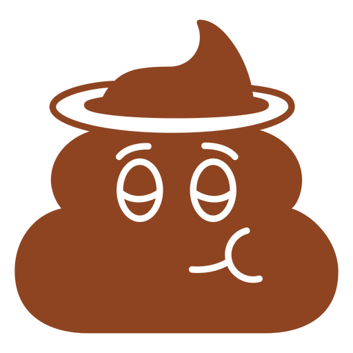 Brown poop with a halo on it PNG Design