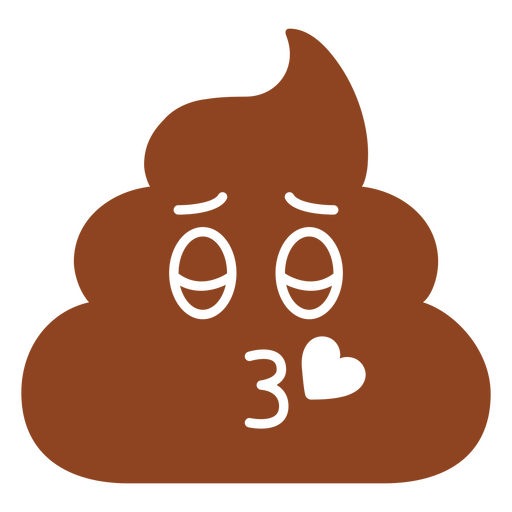 Brown poop blowing a kiss PNG Design
