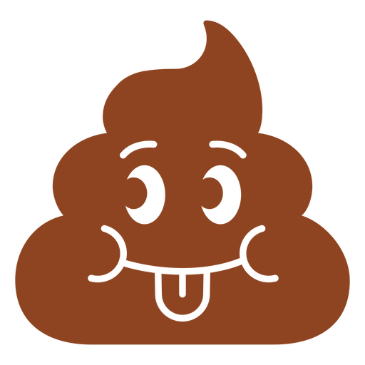  Brown poop icon sticking its tongue out PNG Design