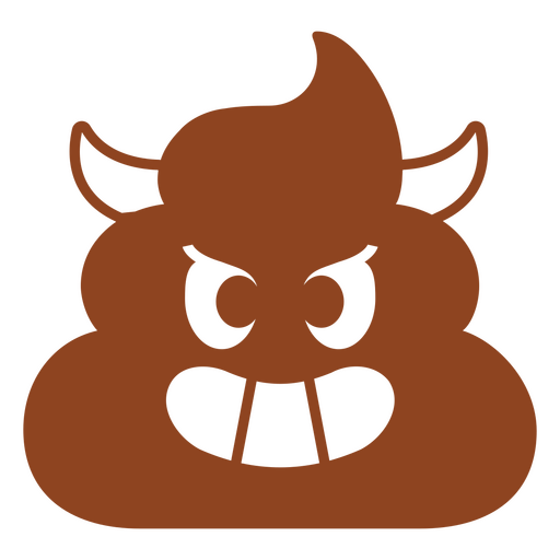 Icono del diablo de caca marrón Diseño PNG
