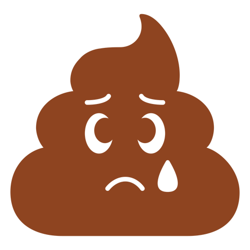 Ícono de caca triste con una lágrima Diseño PNG