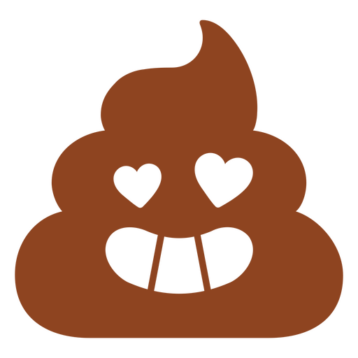 Brauner Kot mit Herzaugen darauf PNG-Design