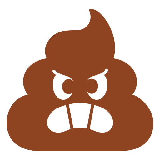 Angry brown poop icon PNG Design