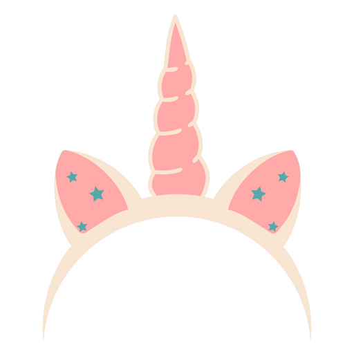 Diadema de unicornio rosa con estrellas Diseño PNG