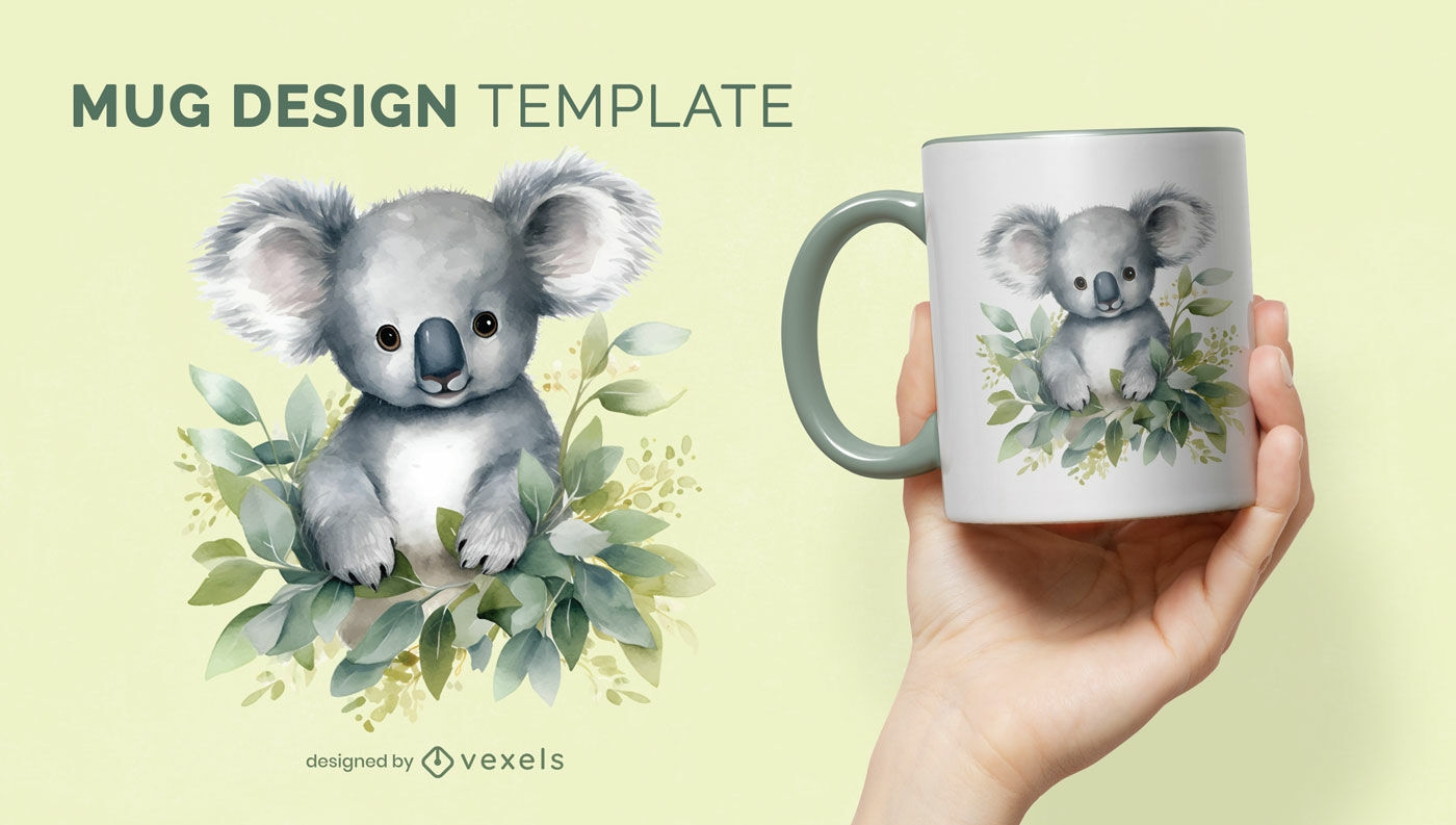 Diseño de taza de koala