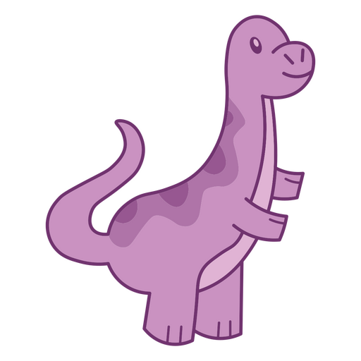 Dinosaurio morado de pie Diseño PNG