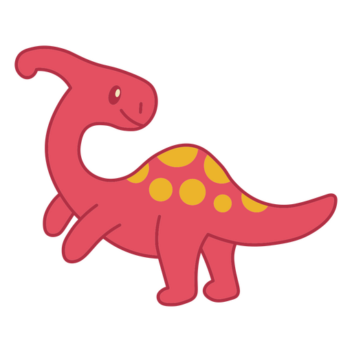 Cartoon dinosaur with polka dots PNG Design