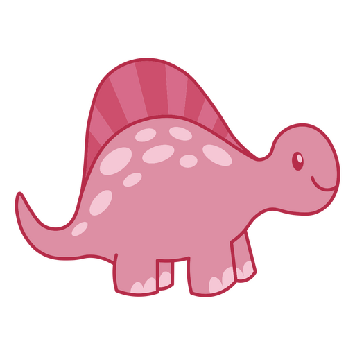 Lindo diseño de personaje de dinosaurio rosa. Diseño PNG