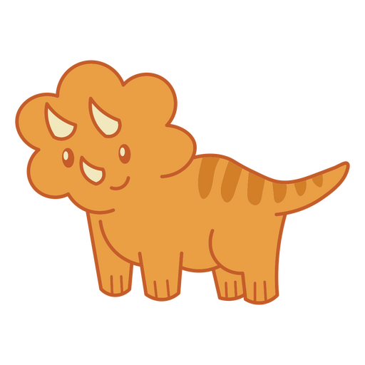 Cartoon triceratops is standing PNG Design