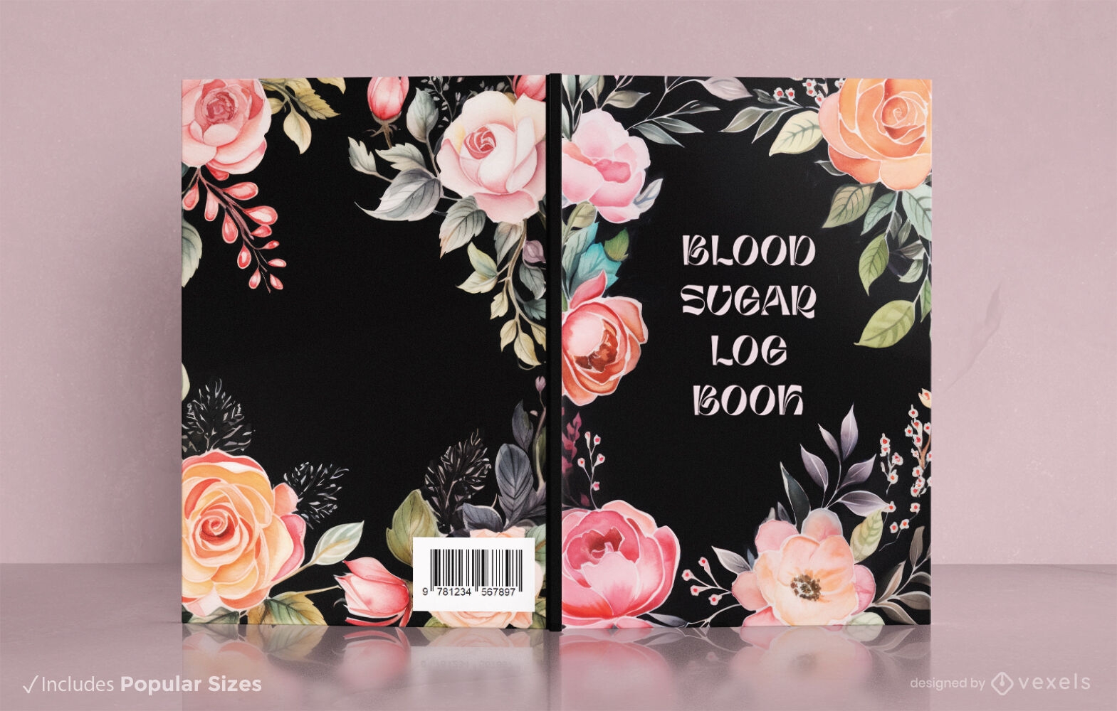Diseño de portada de libro sobre azúcar en sangre de rosas.