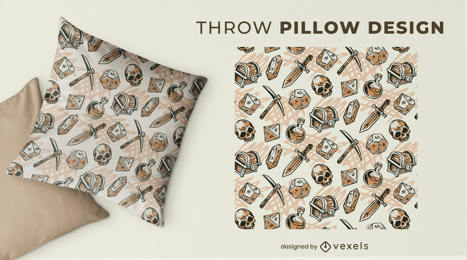 Role playing throw pillow design