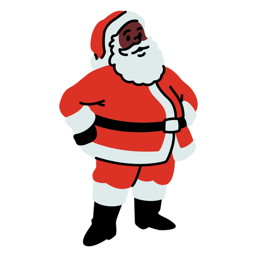 Papai Noel preto em pé Desenho PNG